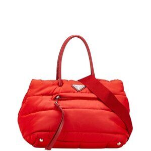 PRADA Red Leather Shoulder Bag